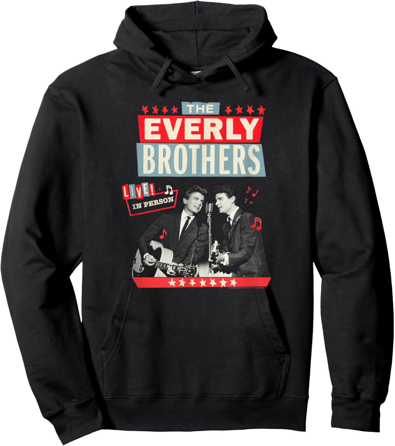 The Everly Brothers Live In Person Vintage Poster Design Hoodie - Hoodie | Black