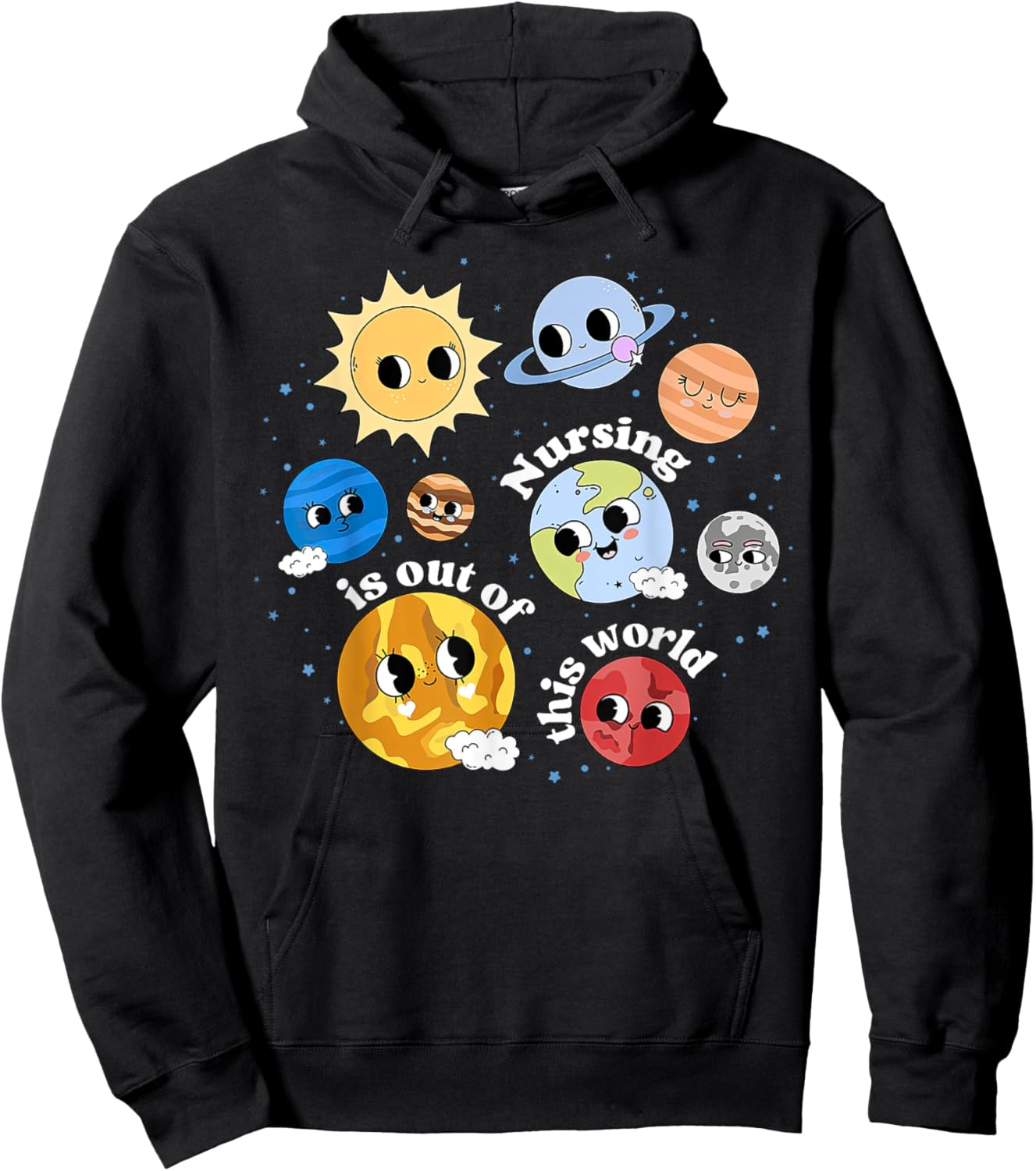 Nursing Is Out Of This World Outer Space Nurse PEDS RN Nurse Hoodie - Hoodie | Black