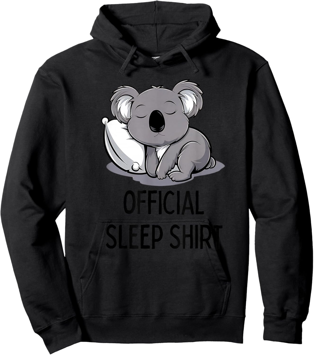 Official Sleep Shirt Pajamas Nightgown Koala Bear Men Women Hoodie - Hoodie | Black