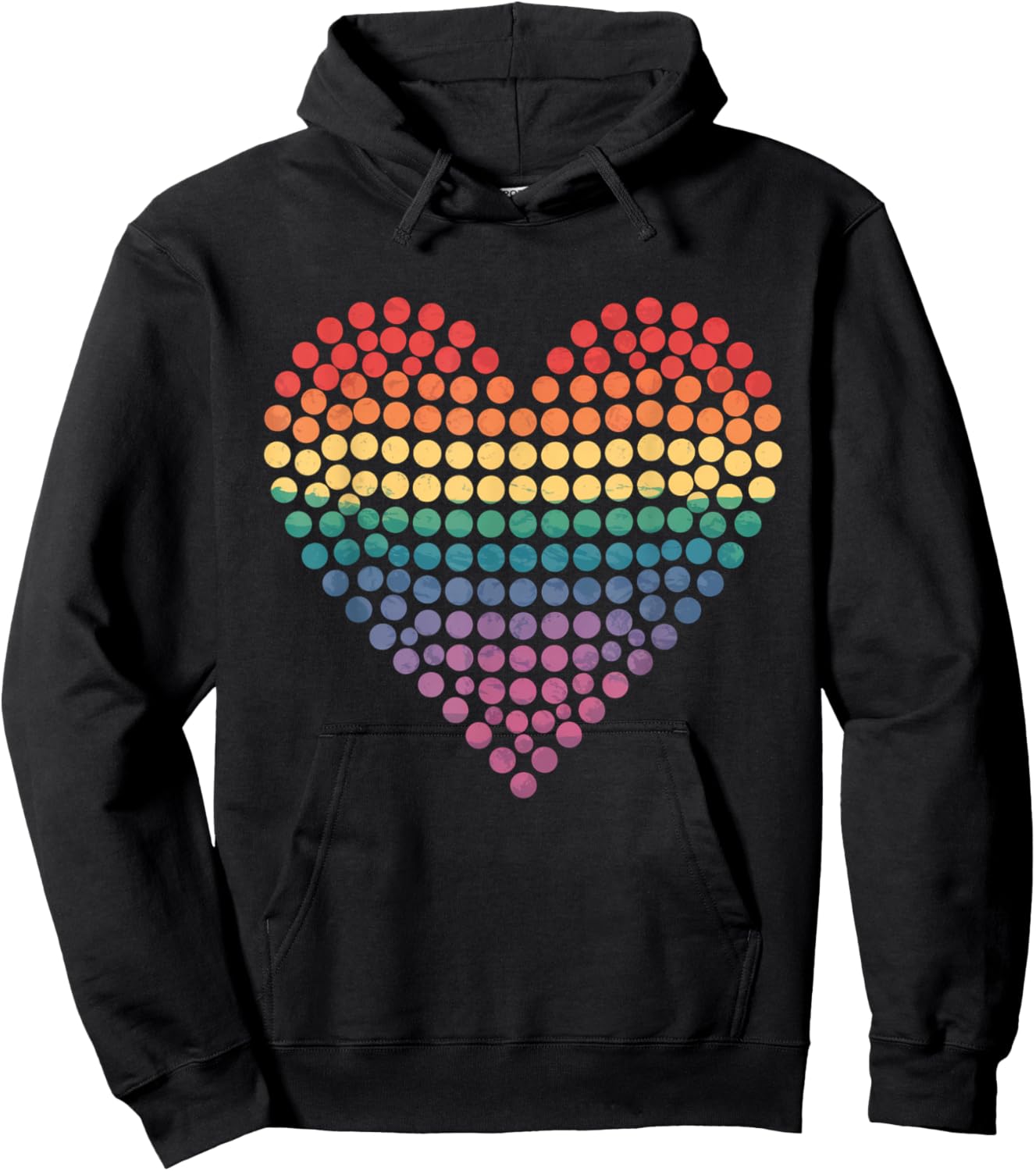 Novelty Love Polka Dot Heart Tops Hoodie - Hoodie | Black