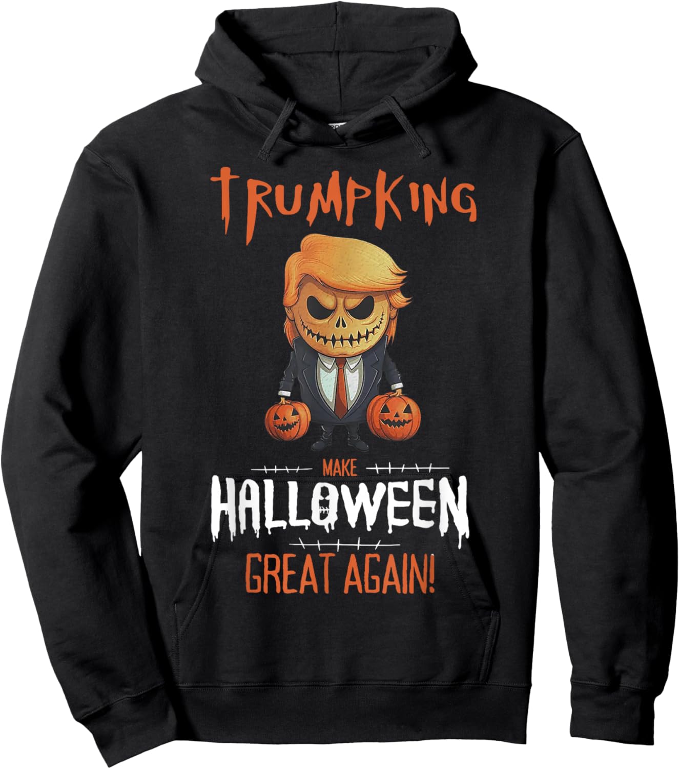 Trump Pumpkin Make Halloween Great Again Hoodie - Hoodie | Black