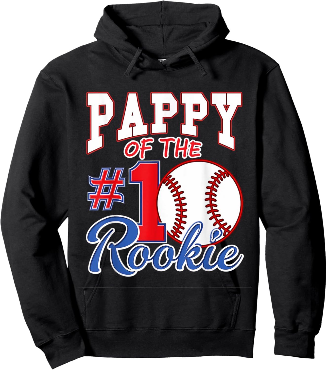 Retro Grandpa Pappy Of The Number 1 Rookie Baseball Hoodie - Hoodie | Black