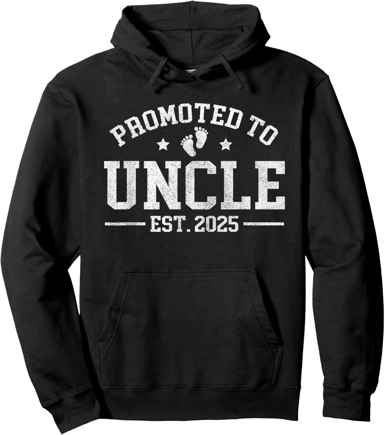 Promoted to Uncle est. 2025 Baby Announcement for Uncle Hoodie - Hoodie | Black