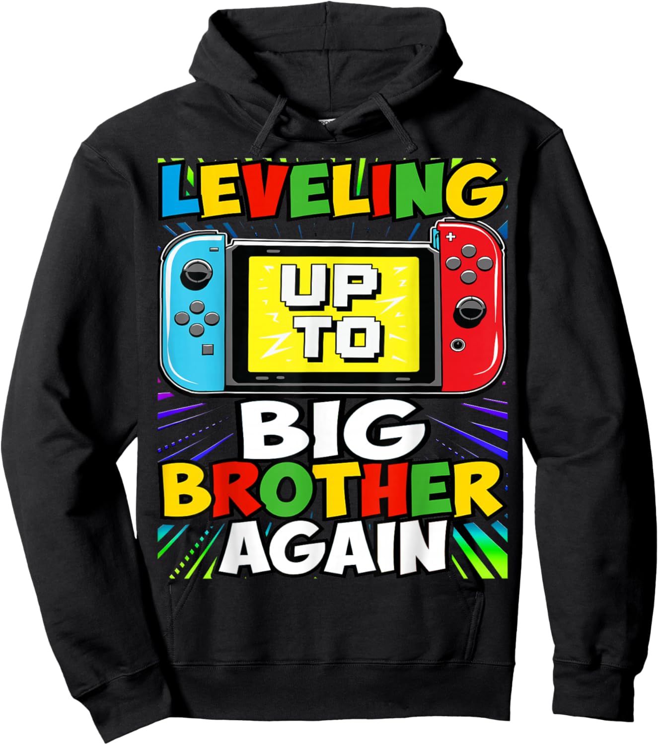 Funny Leveling Up To Big Brother Again Big Bro Gaming Gifts Hoodie - Hoodie | Black