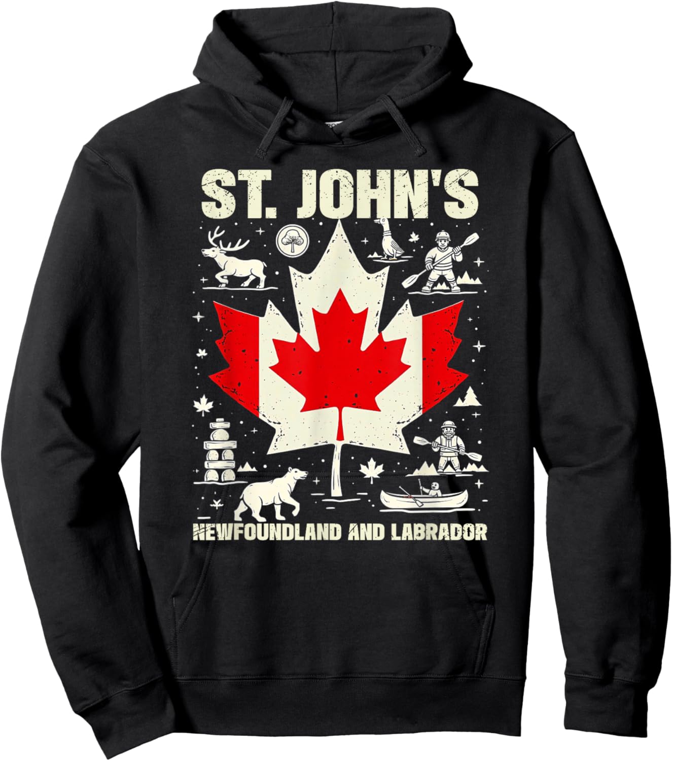 St. John's Newfoundland And Labrador Canada Travel Vacation Hoodie - Hoodie | Black