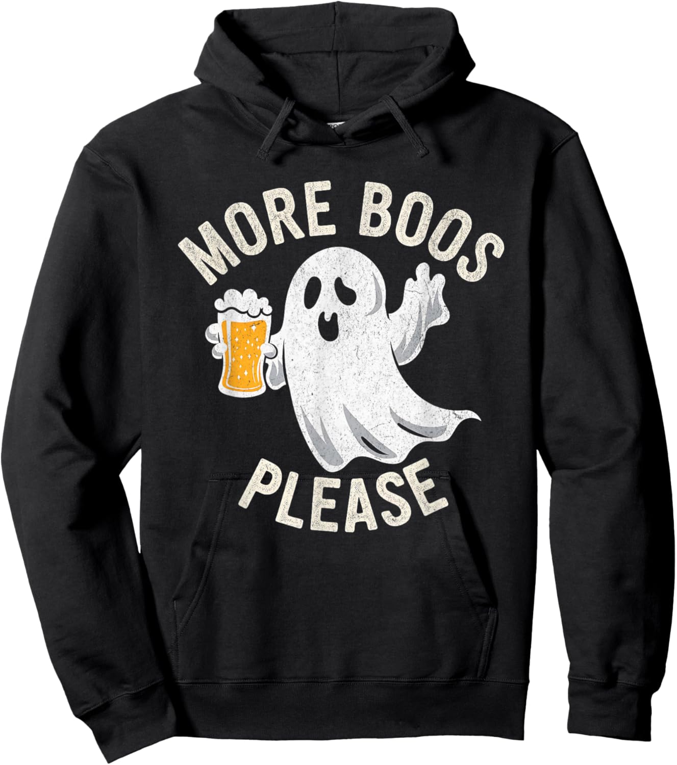 More Boos Please Ghost Funny Halloween Beer Drinking Hoodie - Hoodie | Black