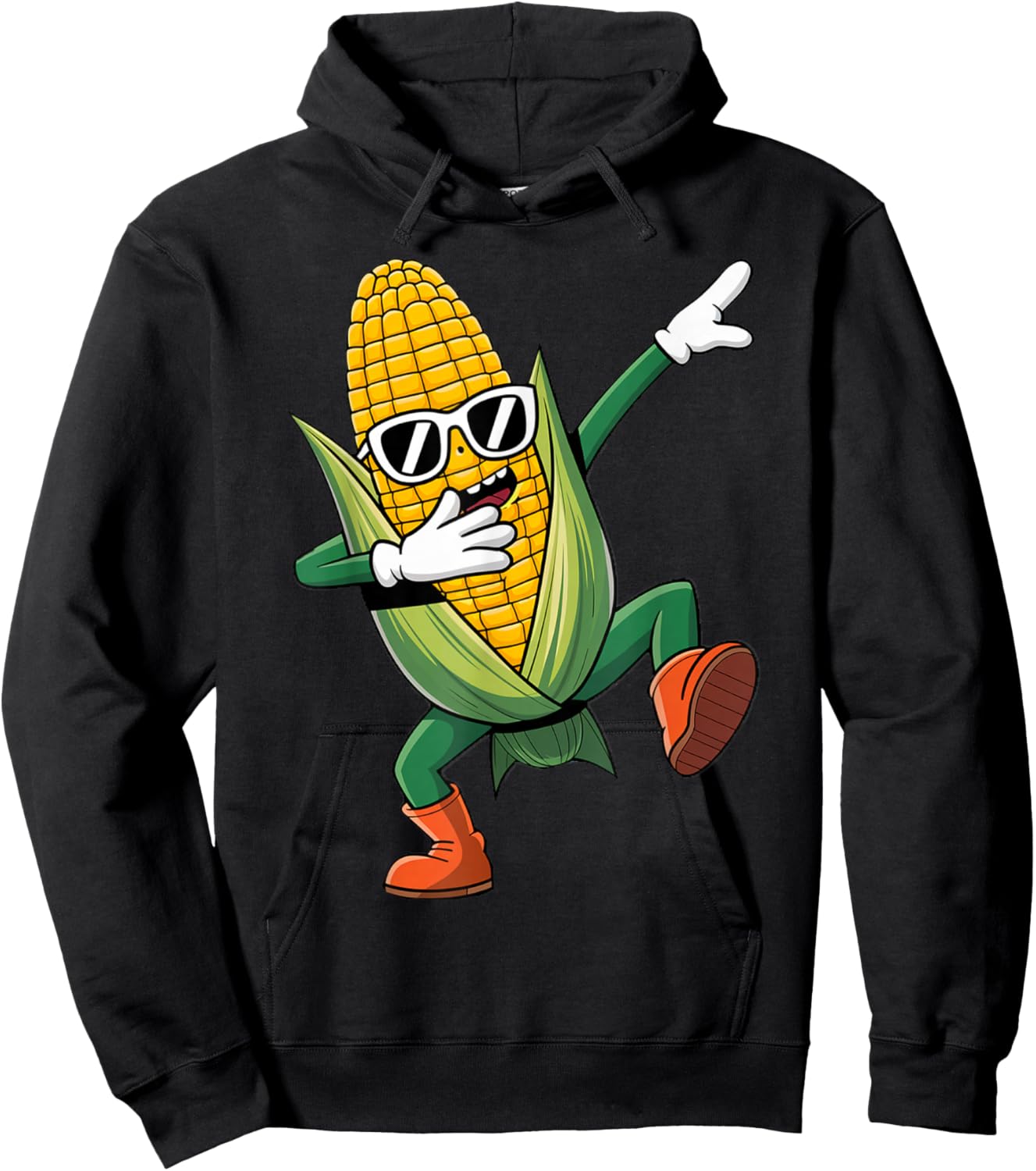 Dabbing Corn Cob | Dancing Corn Farm Farmer Hoodie - Hoodie | Black