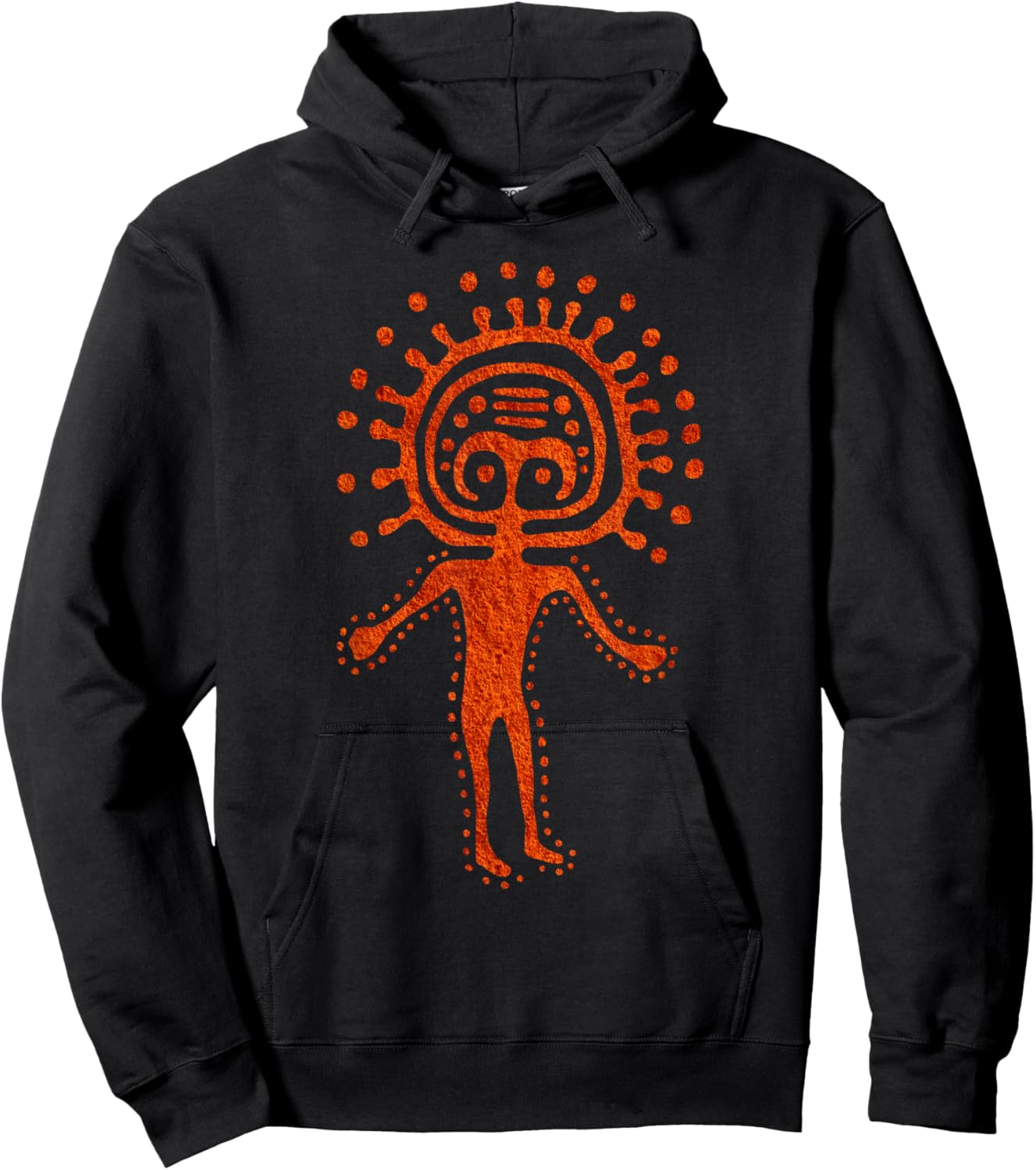 Kazak Man Alien Shaman Symbol Cosmic Paleo Petroglyph Art Hoodie - Hoodie | Black