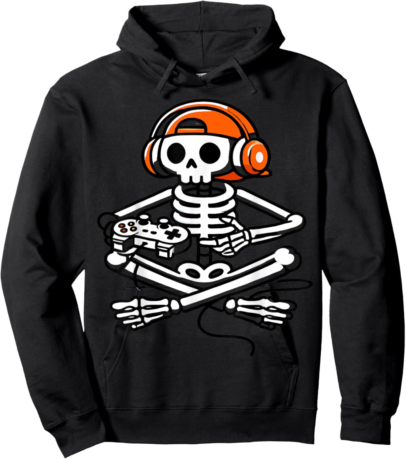 Funny Skeleton Playing Video Game Boys Men Kids Hoodie - Hoodie | Black