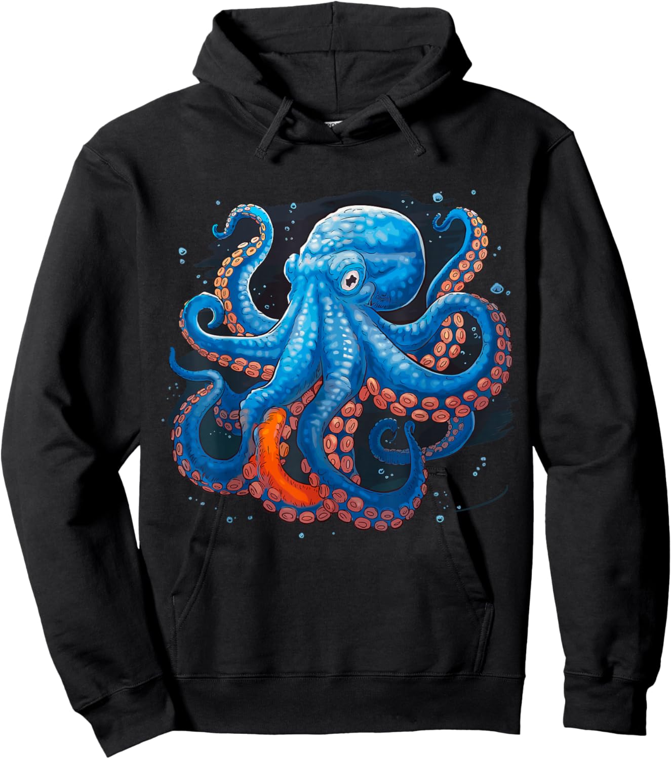 Blue Octopus Hoodie - Hoodie | Black
