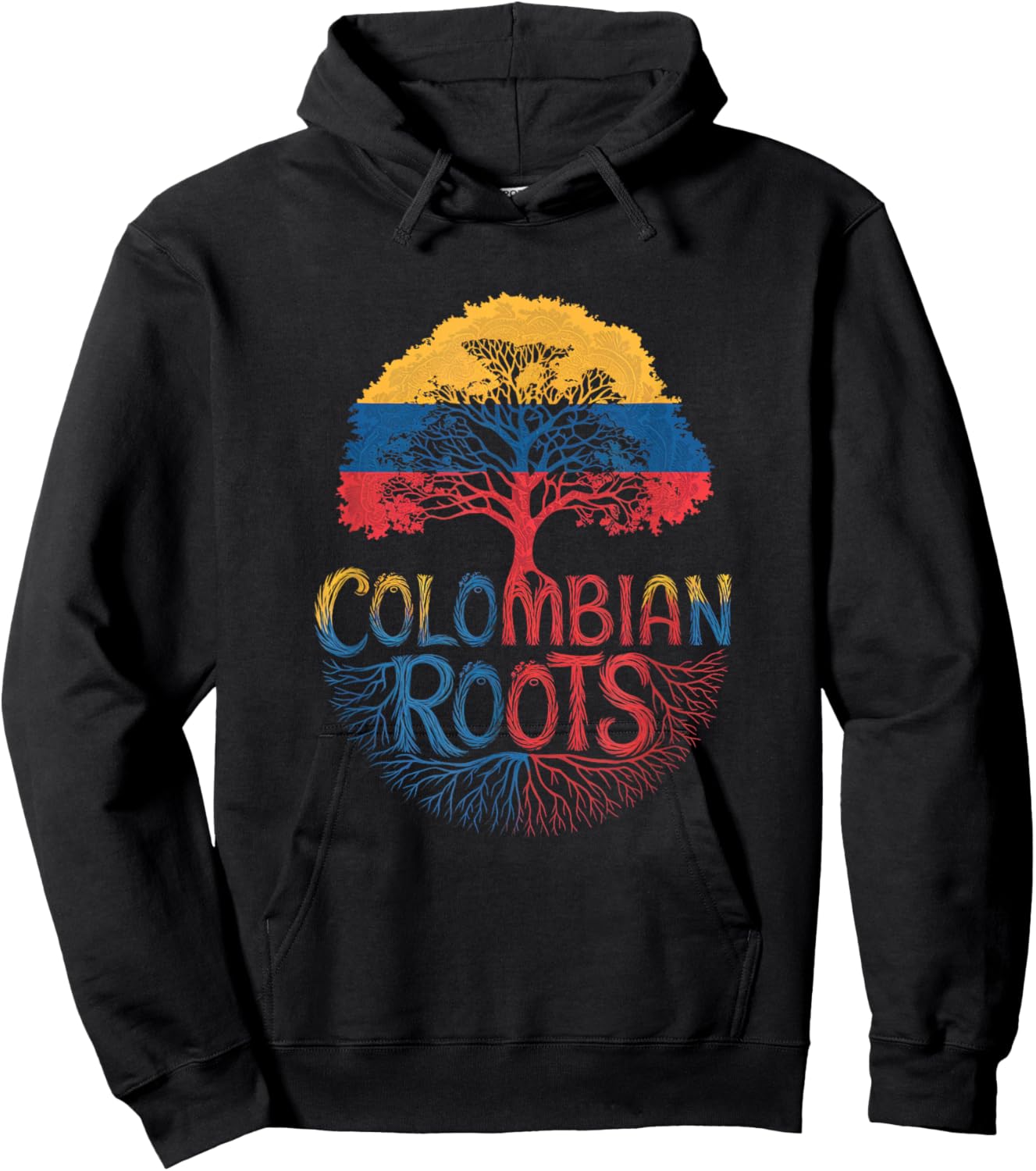 Colombian Roots - Colombia Flag Colors Family Tree Souvenir Hoodie - Hoodie | Black