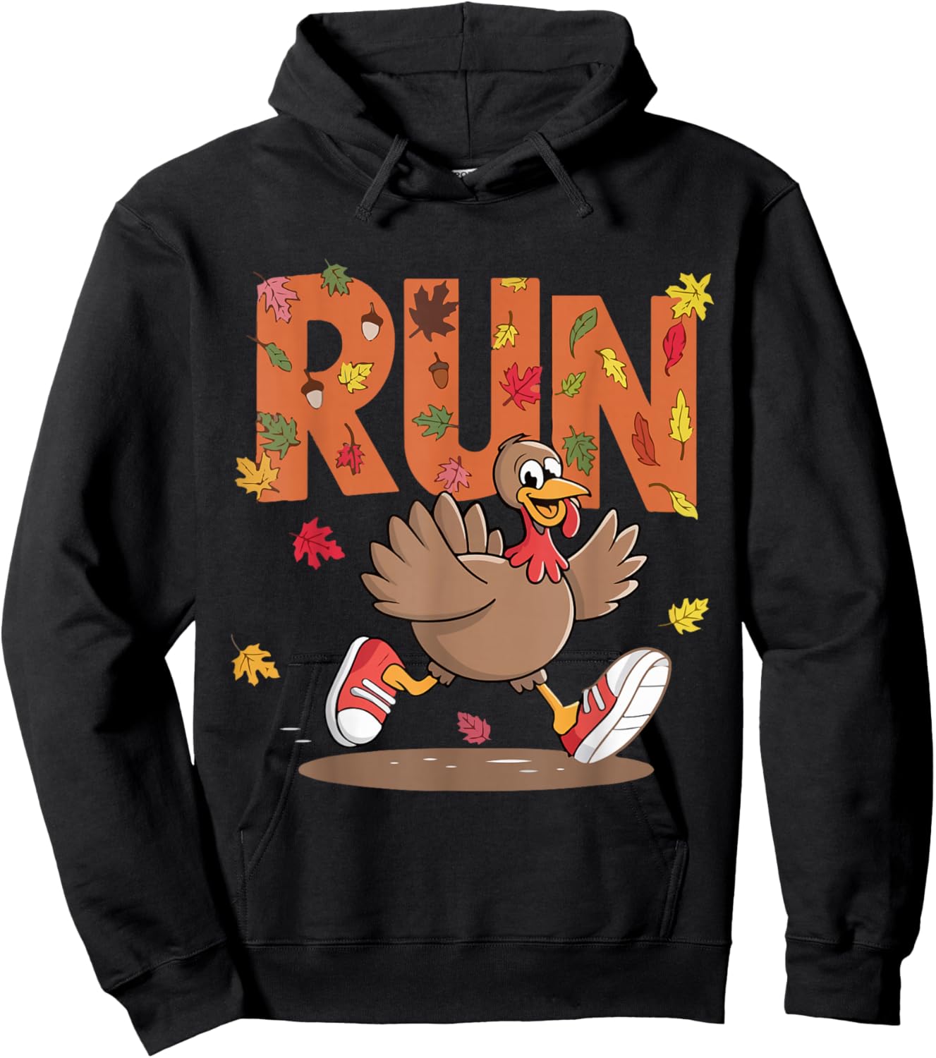 Turkey Run Costume Thanksgiving Running Turkey Trot Hoodie - Hoodie | Black