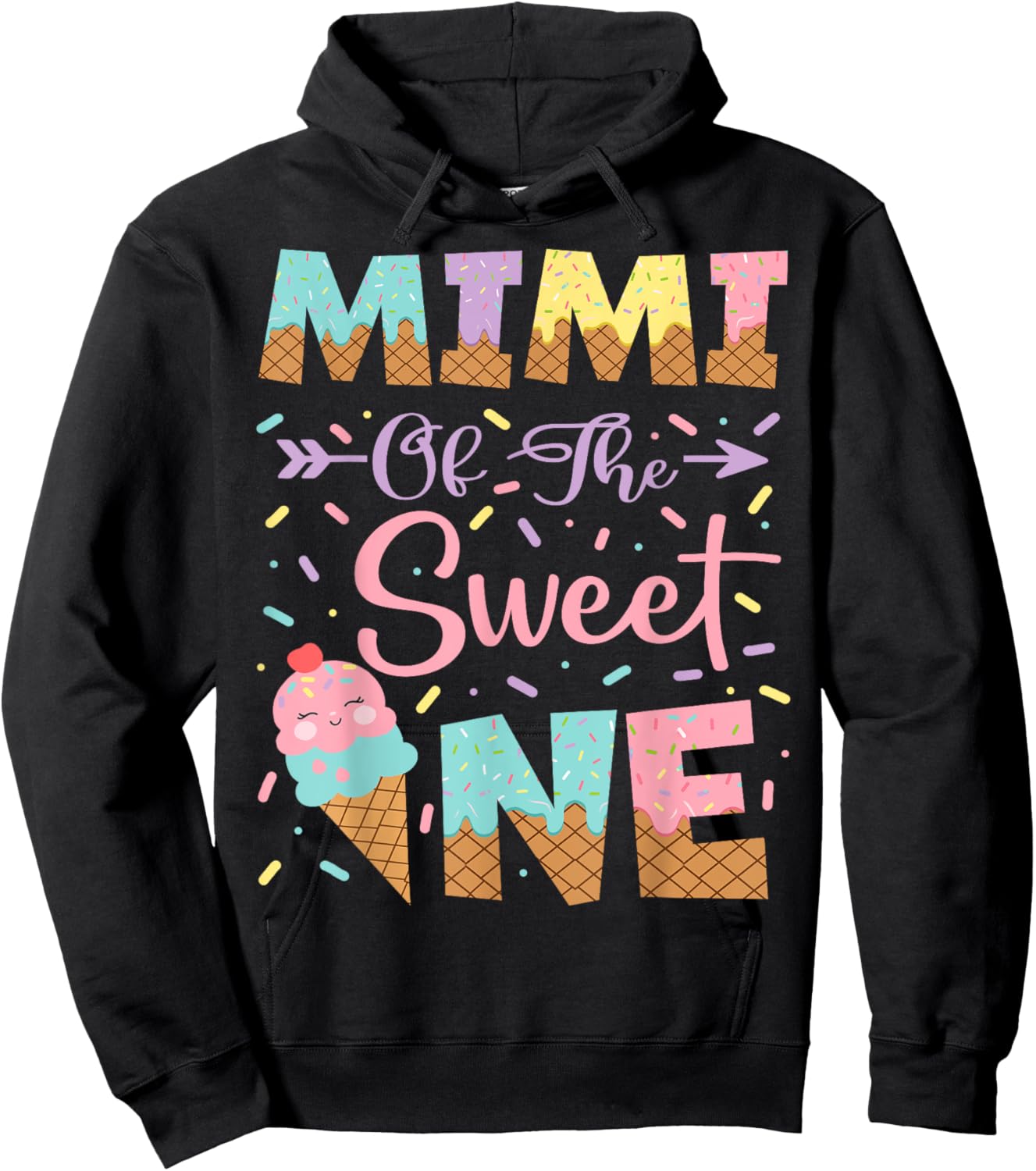 Mimi Of The Sweet One Ice Cream 1St Birthday Girl Hoodie - Hoodie | Black