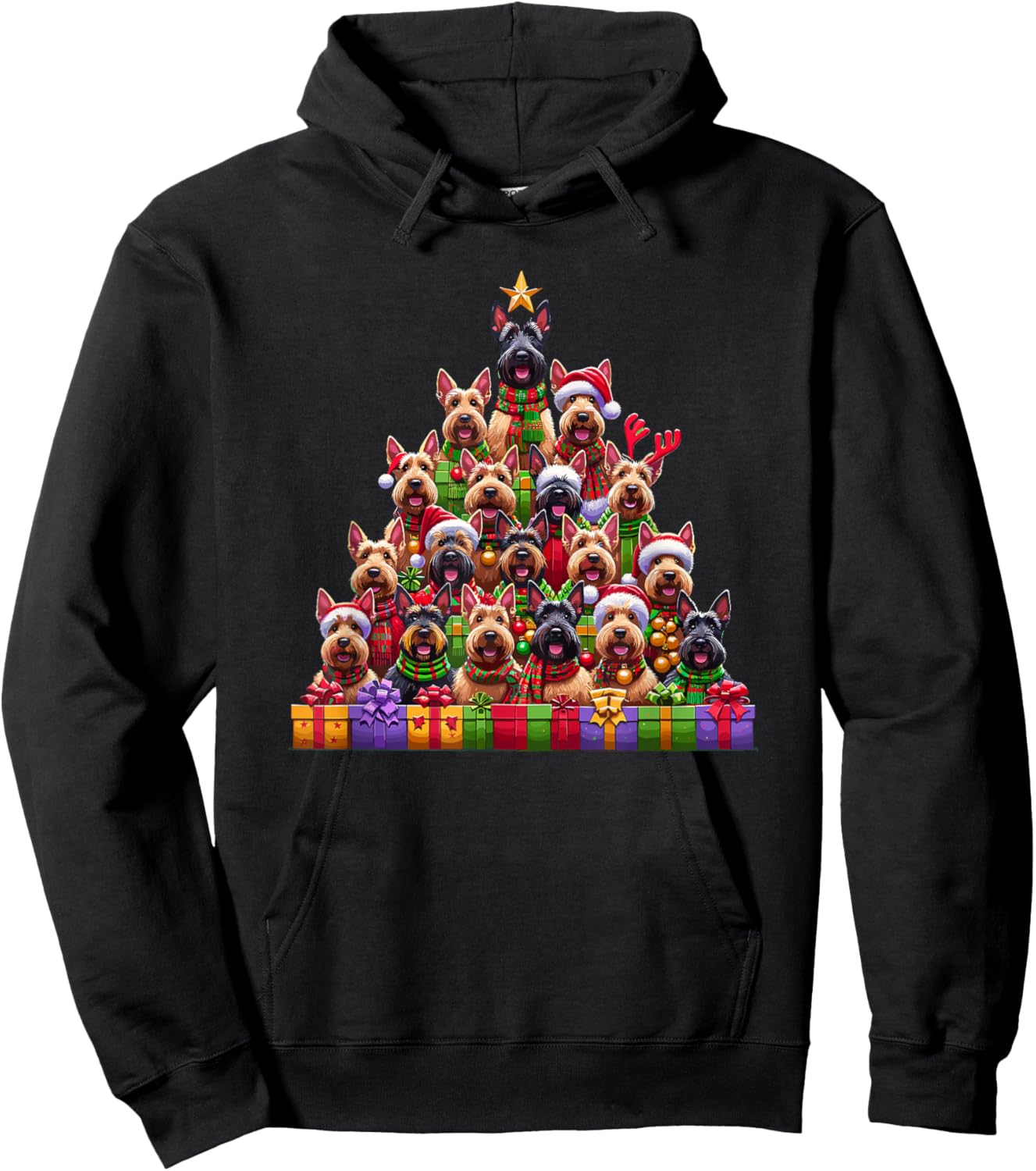 Christmas Tree Scottish Terrier Scottie Terriers Hoodie - Hoodie | Black