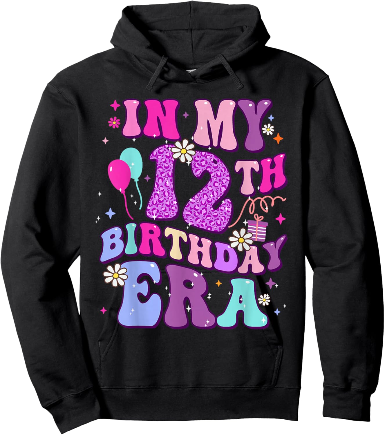 In My 12th Birthday Era Twelve 12 Years Old Birthday Girl Hoodie - Hoodie | Black