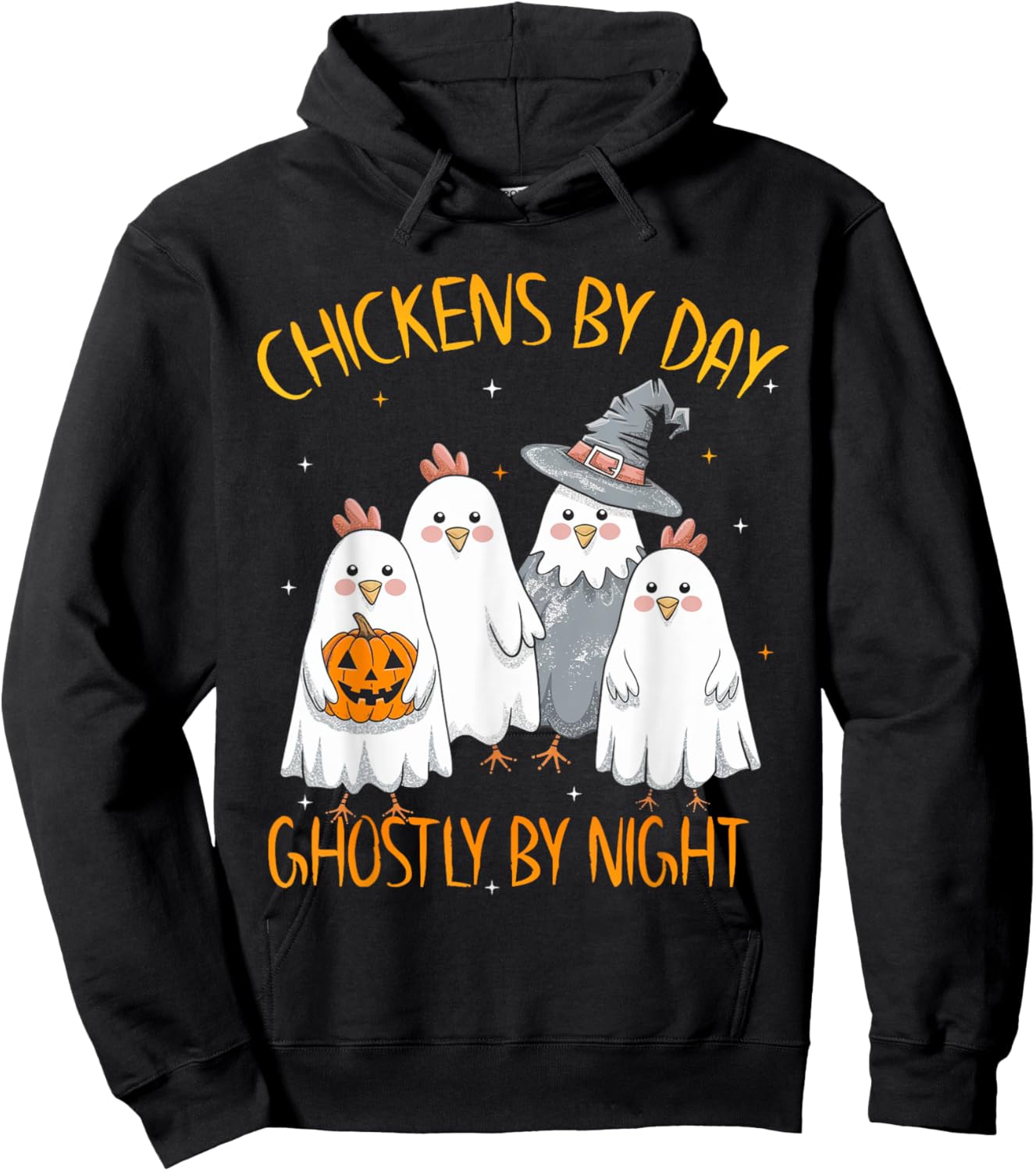Funny Chicken Halloween Costume Spooky Season Chickens Witch Hoodie - Hoodie | Black