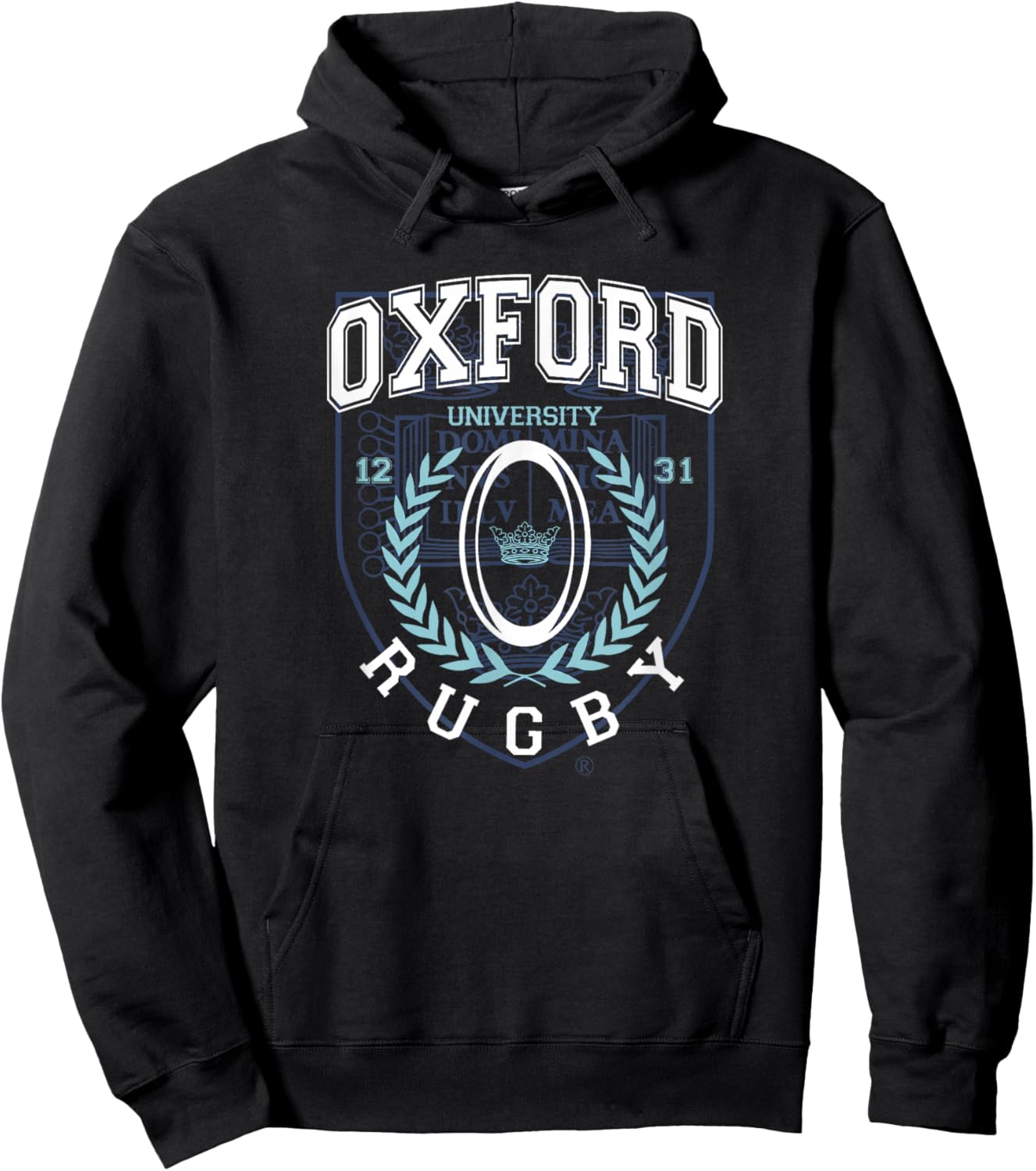 Oxford University Rugby Collegiate Varsitt Sports Apparel Hoodie - Hoodie | Black