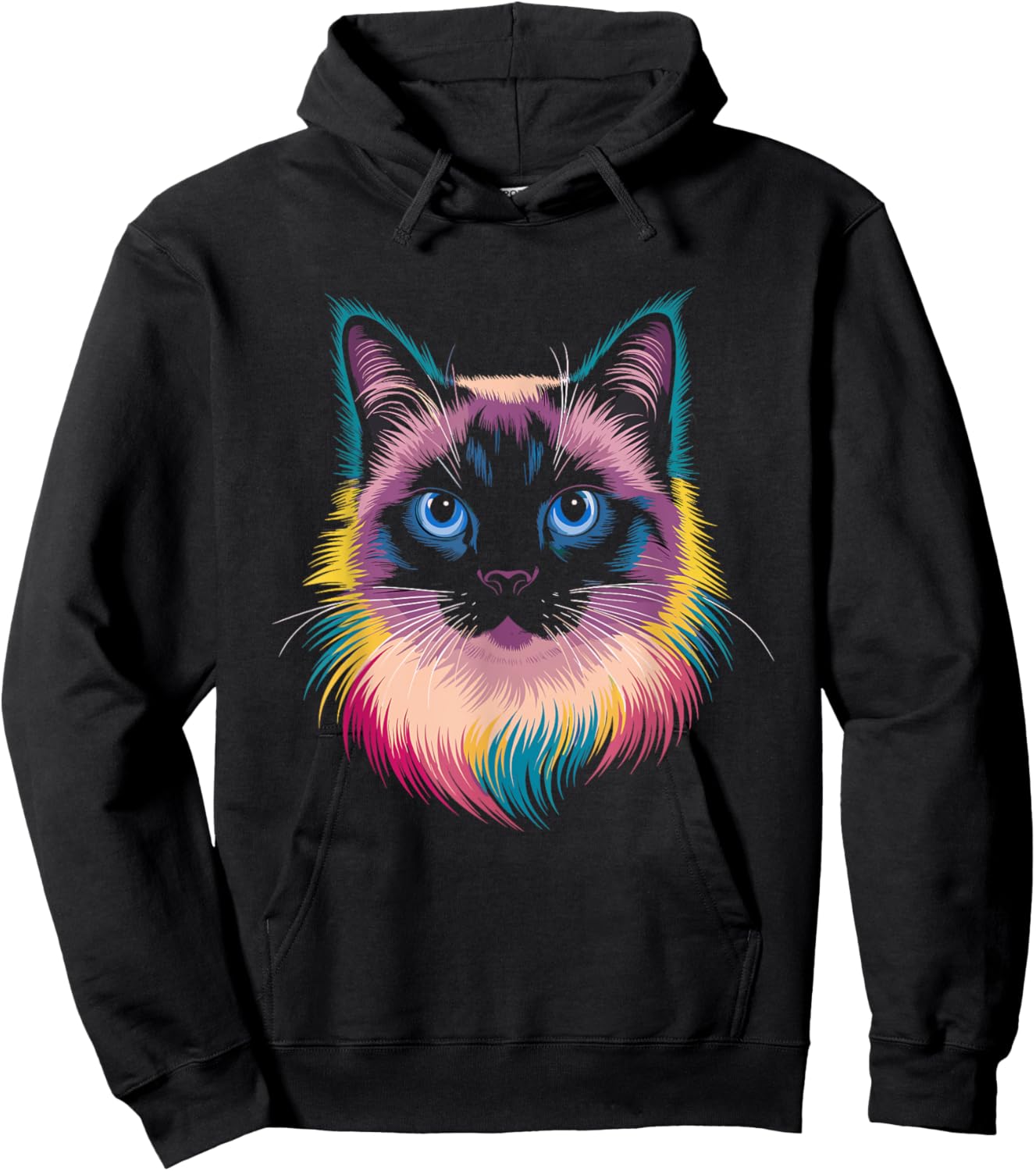 Siamese Cat Tie Dye Meezer Women Hoodie - Hoodie | Black