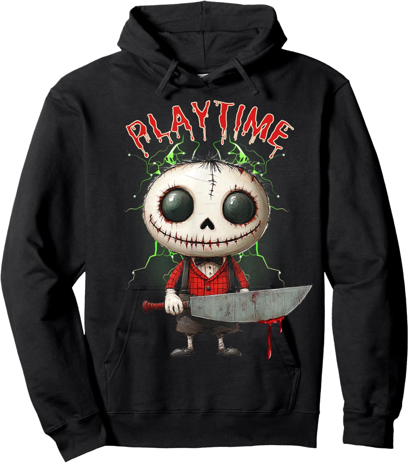 Creepy Playtime Spooky Horror Character Halloween Design Hoodie - Hoodie | Black