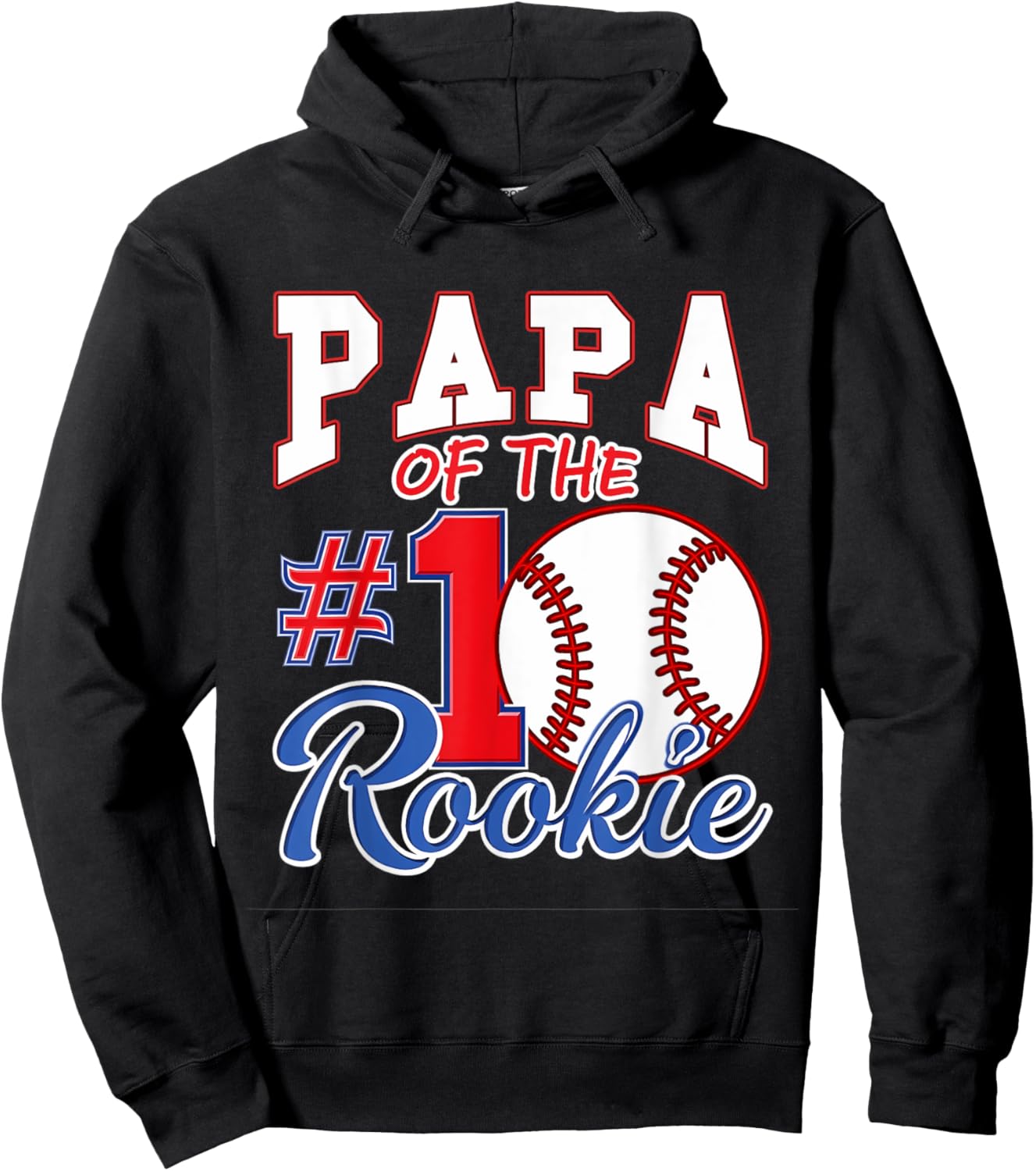 Retro Daddy Papa Of The Number 1 Rookie Baseball Hoodie - Hoodie | Black