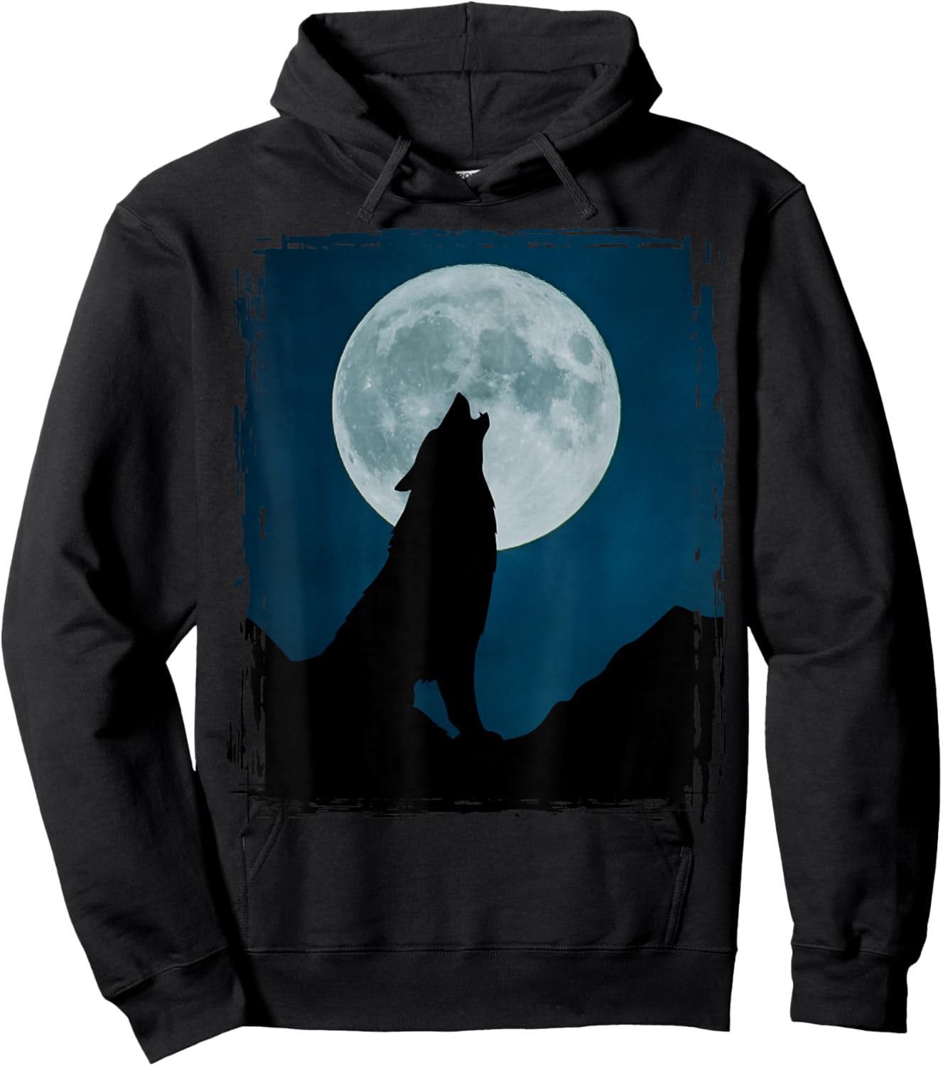 Howling Wolf Silhouette At Full Moon Night Wild Spirit Hoodie - Hoodie | Black