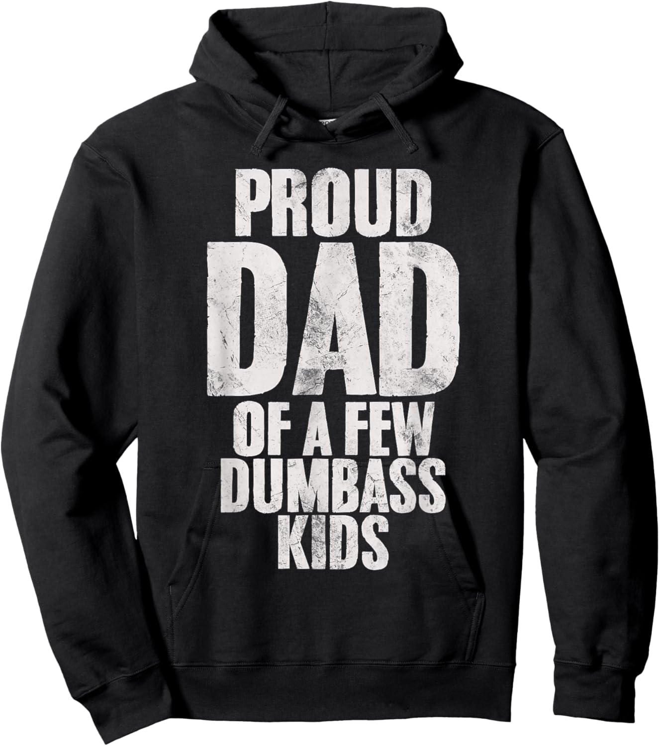 Proud Dad Of A Few Dumbass Kids Funny Dumb Stupid Kids Hoodie - Hoodie | Black