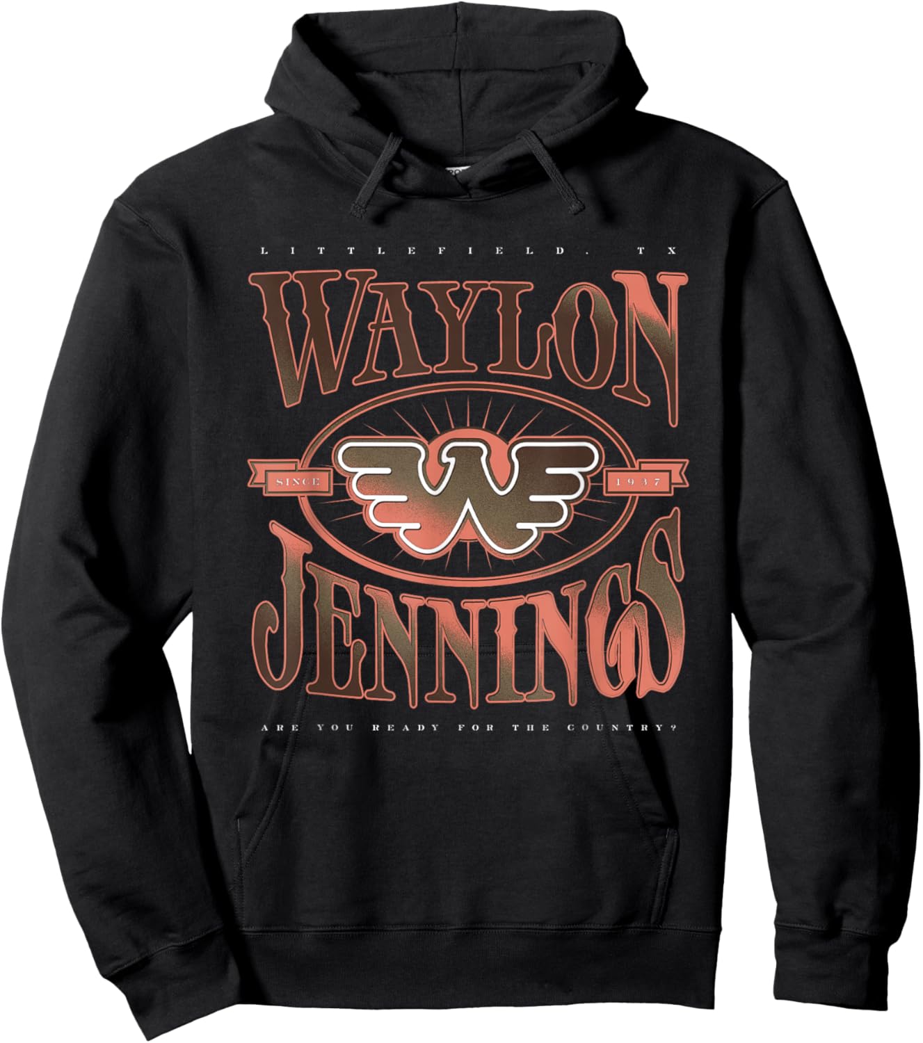Waylon Jennings - Official Merchandise - Waylon Hoodie - Hoodie | Black
