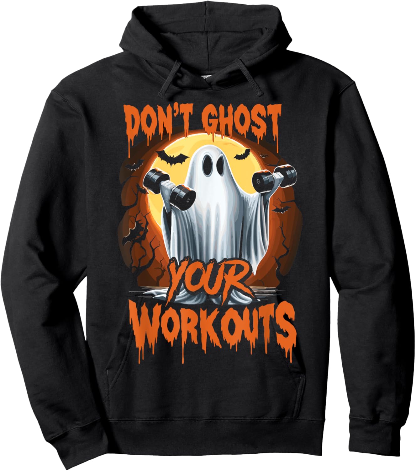Halloween Gym Don’T Ghost Your Workouts Halloween Workout Hoodie - Hoodie | Black