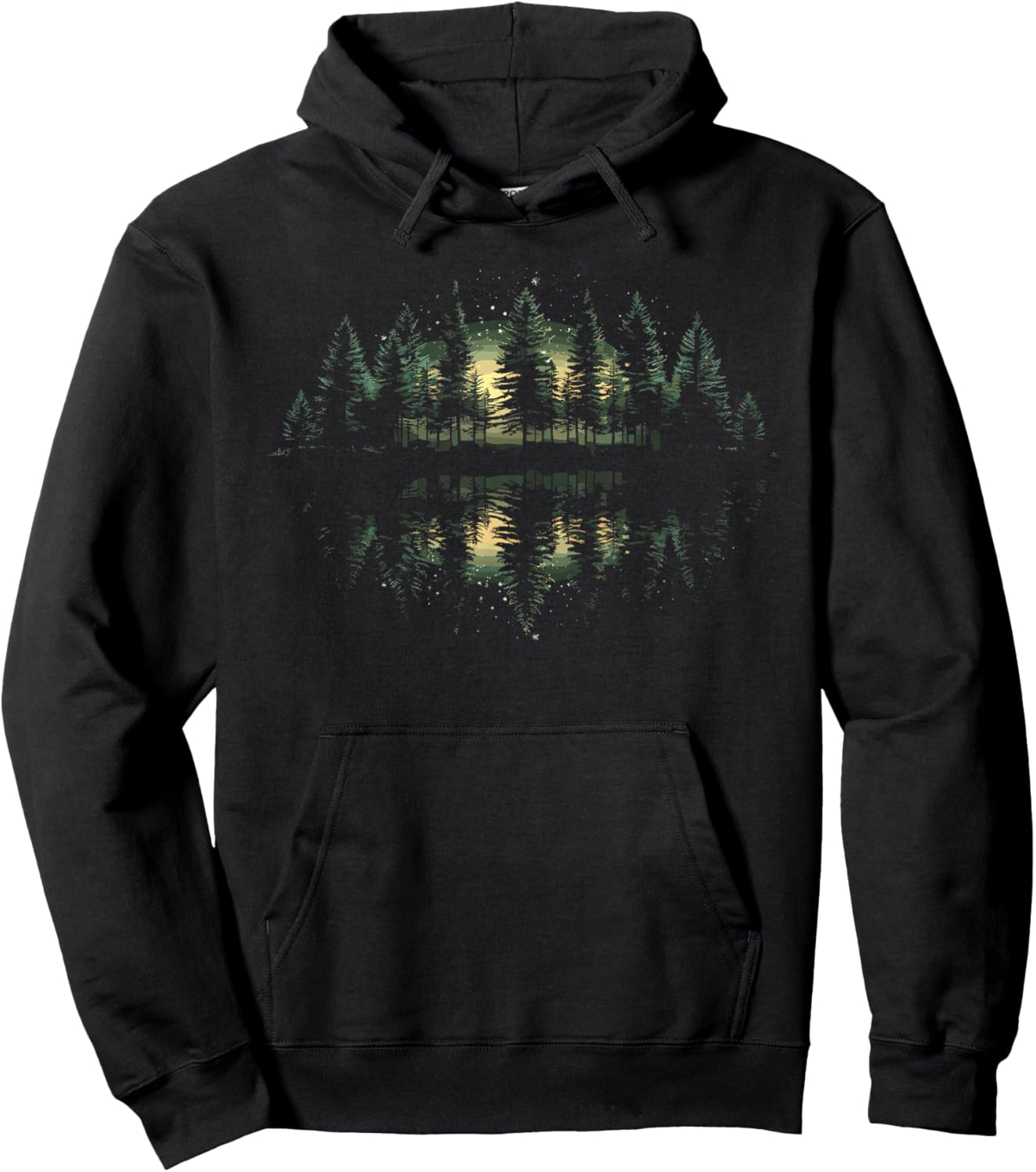 Nature Reflection Forest Trees Outdoor Wildlife Hoodie - Hoodie | Black