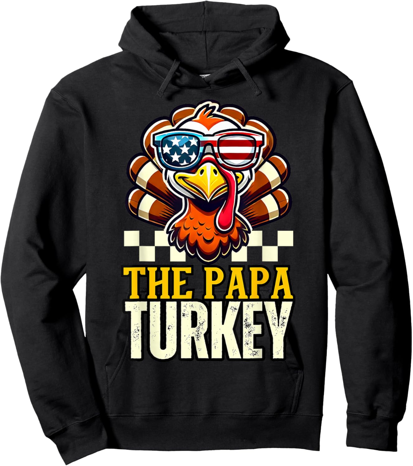 Papa Turkey Dad Dinner Group matching family thanksgiving Hoodie - Hoodie | Black