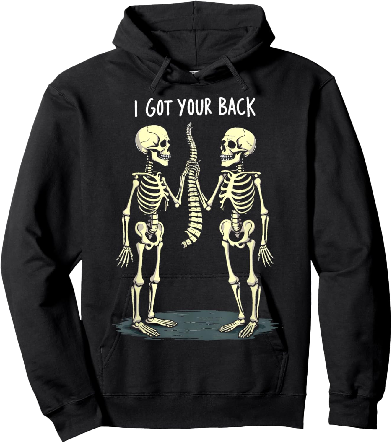 I Got Your Back Skeleton Funny Spooky Halloween Skeleton Hoodie - Hoodie | Black