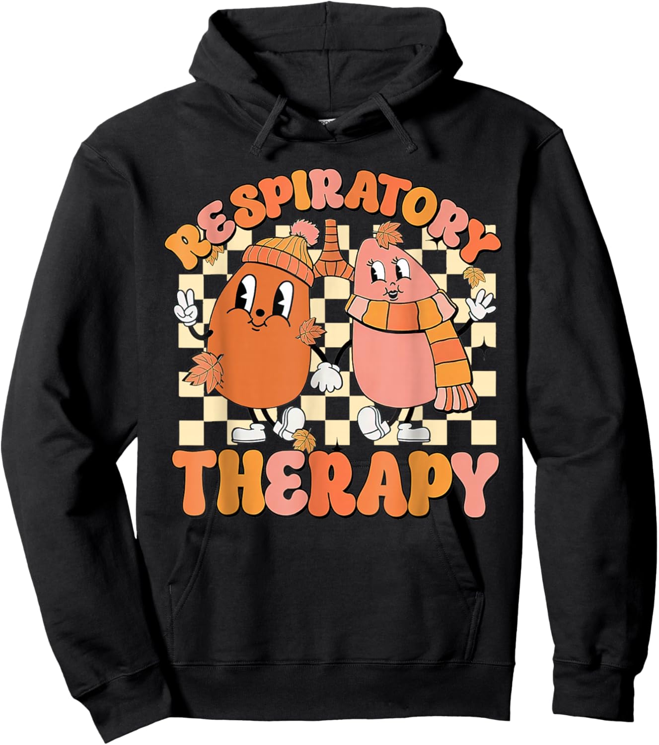 Thanksgiving Respiratory Therapy Therapist Fall Autumn Lung Hoodie - Hoodie | Black
