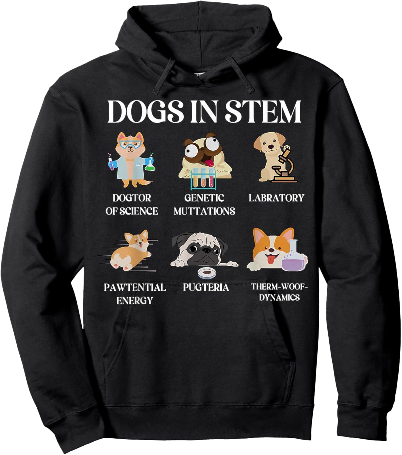 Funny Dogs In Stem Science Teacher Dog Pup Physics Chemistry Hoodie - Hoodie | Black