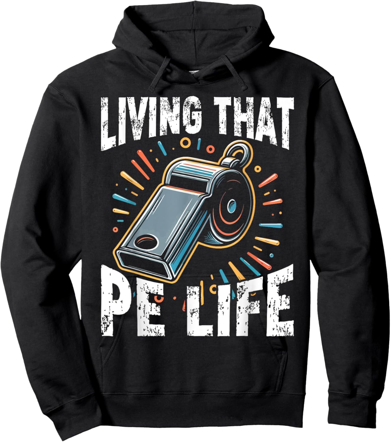 PE Teacher, Funny, Living that PE Life Hoodie - Hoodie | Black