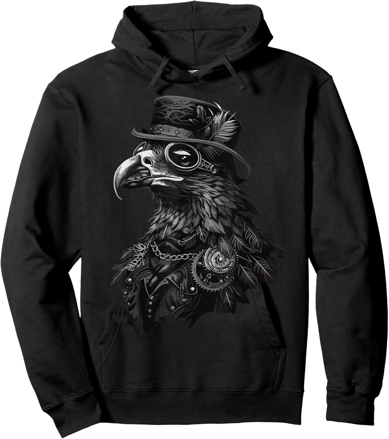 Mechanical Steampunk Eagle Hoodie - Hoodie | Black