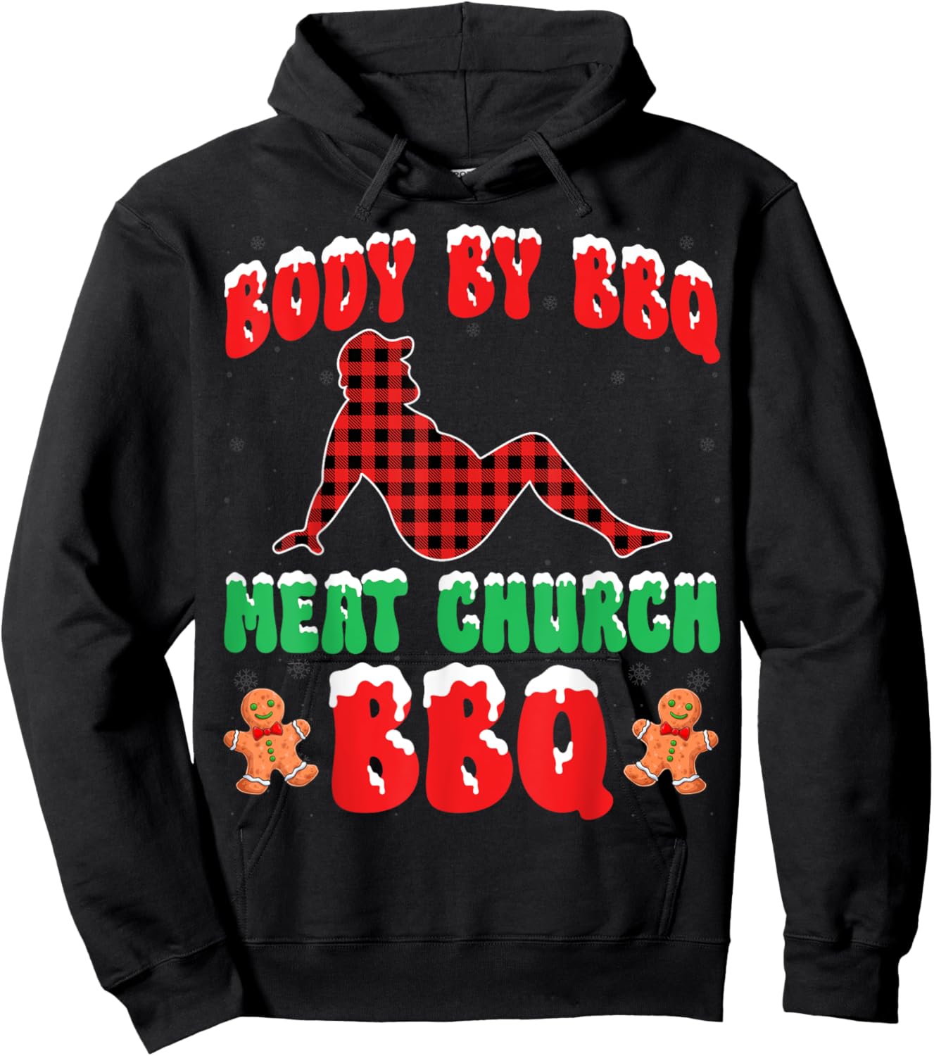 Body By BBQ Meat Church Christmas Barbecue Grilling Xmas Hoodie - Hoodie | Black
