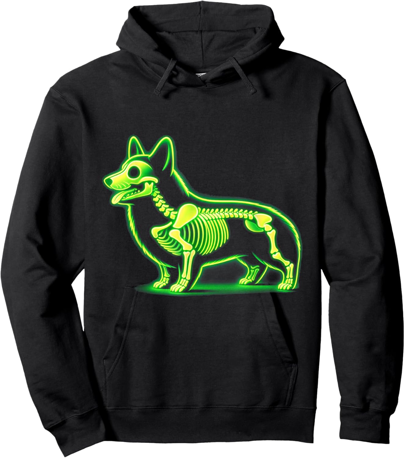 Corgi Skeleton Halloween Dog Lovers Rib Cage X-ray Men Women Kids Hoodie - Hoodie | Black