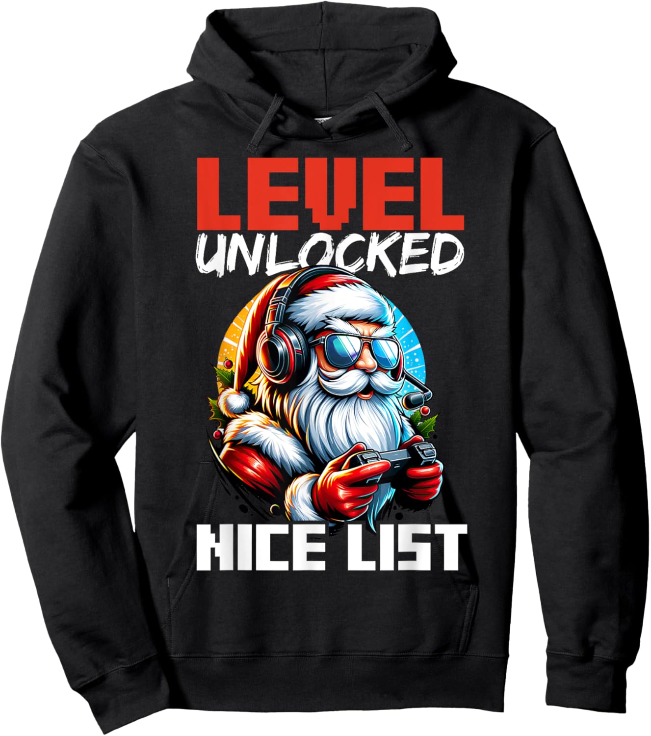 Christmas Gamer Boys Nice List Video Game Santa Xmas Hoodie - Hoodie | Black