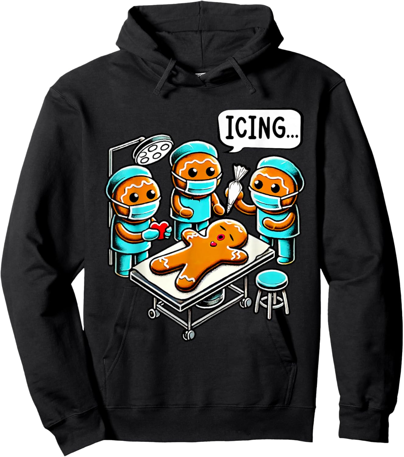 Funny gingerbread man operation cookie baking christmas Hoodie - Hoodie | Black
