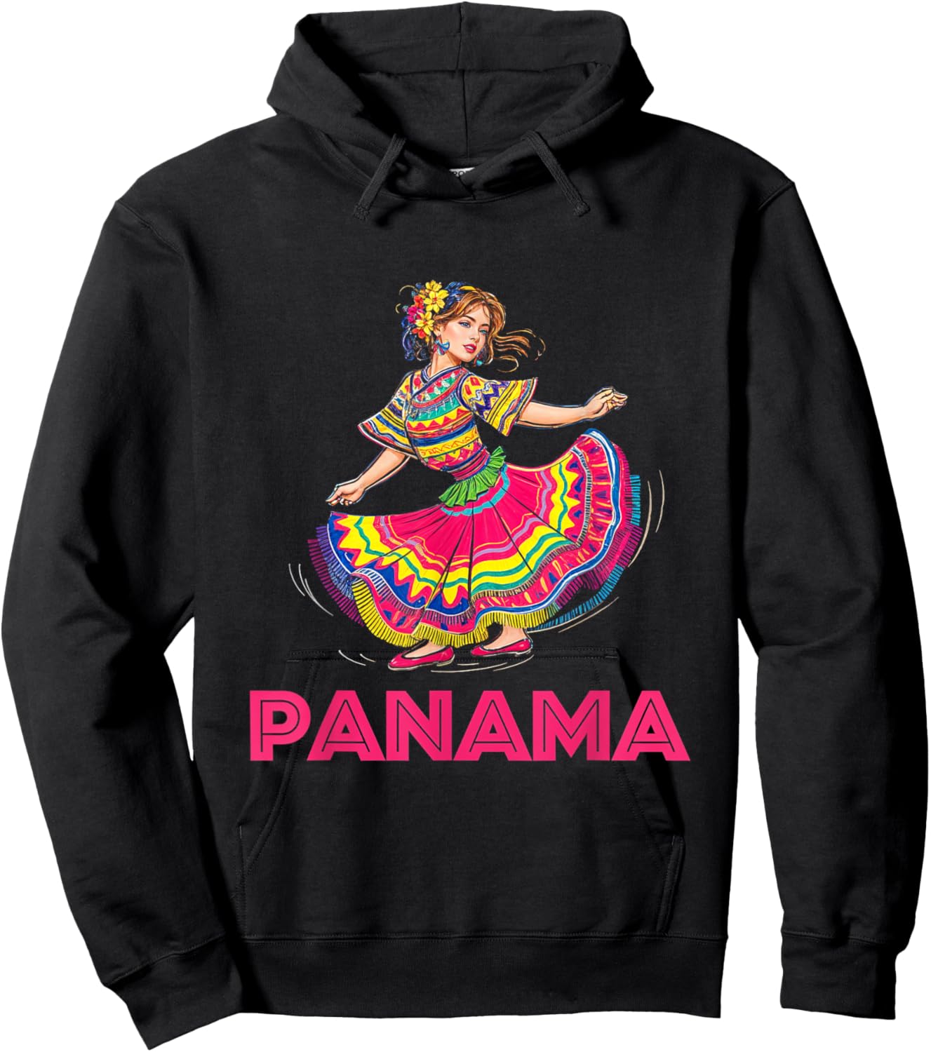Panama Dance Girl Traditional Culture Panama Pride Hoodie - Hoodie | Black