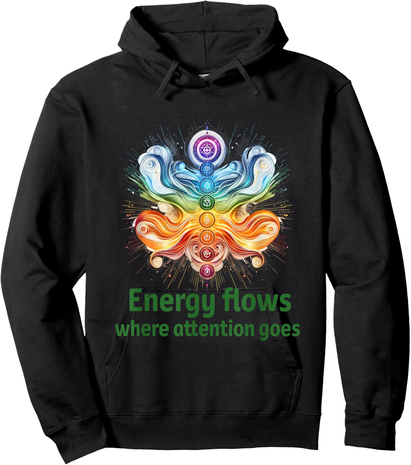 Energy Flows Where Attention Goes ~ Focus & Mindfulness Hoodie - Hoodie | Black