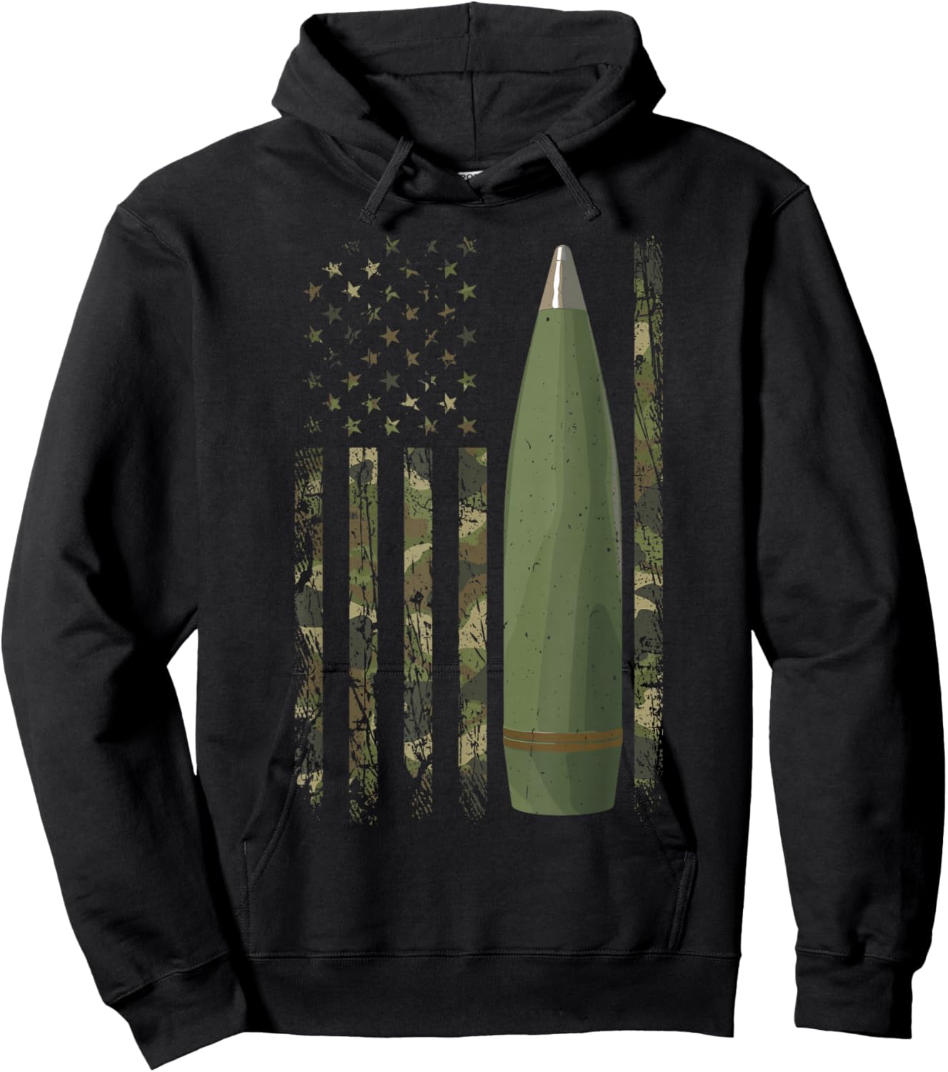 Field Artillery Officer American Flag Hoodie - Hoodie | Black