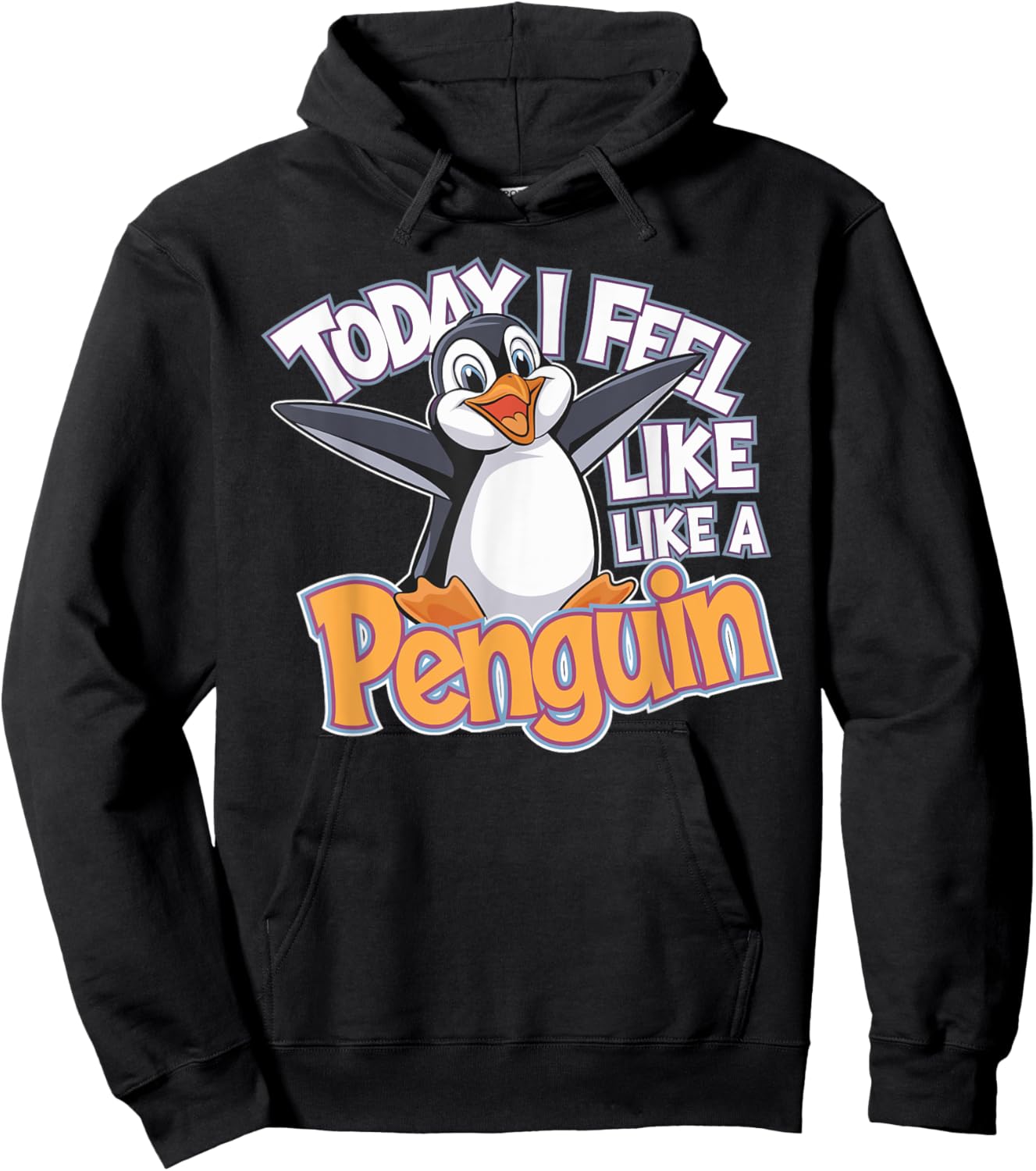 Childrens Today I feel like a Penguin | Kids Penguin Hoodie - Hoodie | Black