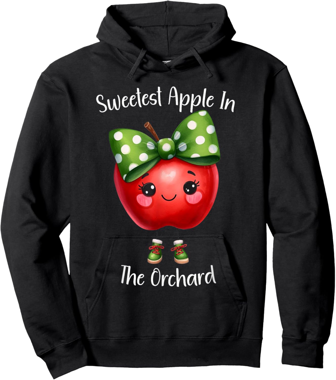 Sweetest Apple In The Orchard Girl Kids Fall Apple Picking Hoodie - Hoodie | Black