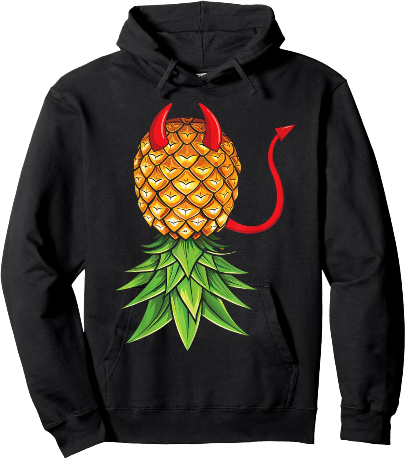 Halloween Devil Costume Upside Down Pineapple Swinger Hoodie - Hoodie | Black