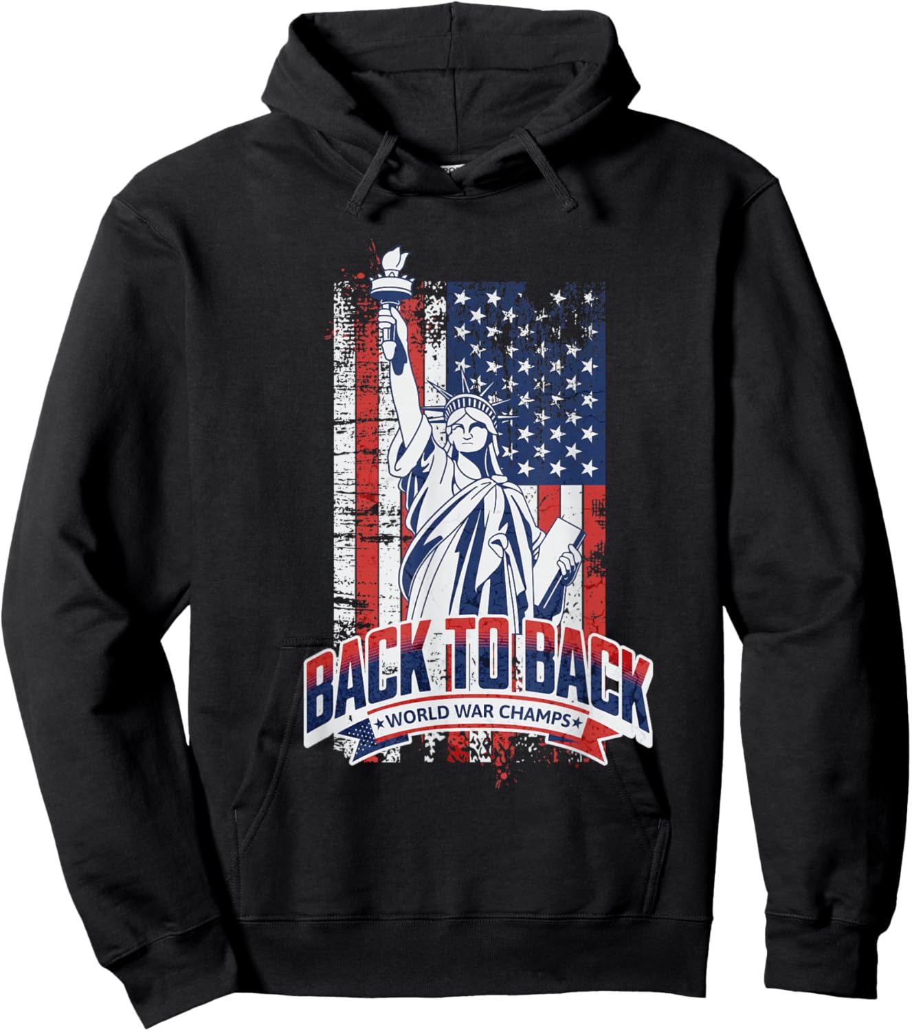 America Back to Back WorldWar Champs Pride graphic Hoodie - Hoodie | Black