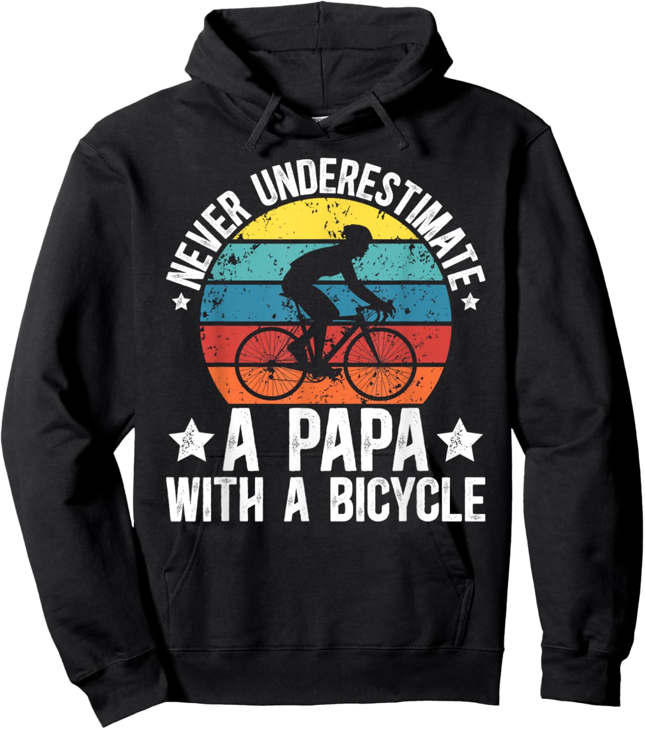 Papa With A Bicycle Papa Cycling Papa Cyclist Papa Hoodie - Hoodie | Black