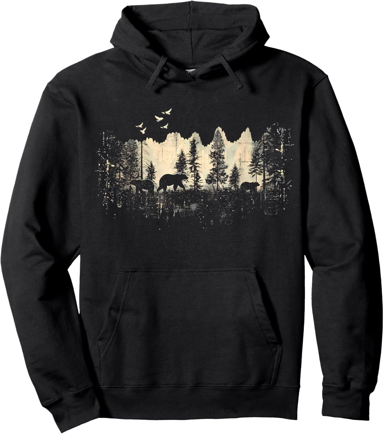 Trees Reflection Wildlife Nature Animal Bear Outdoor Forest Hoodie - Hoodie | Black