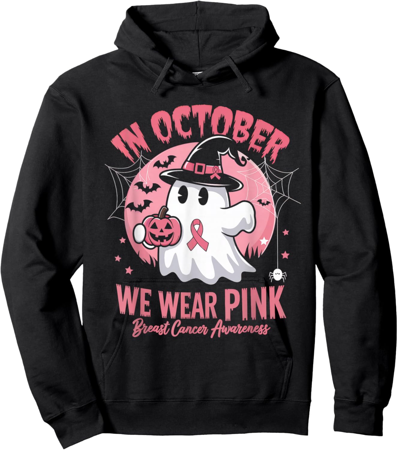 Breast Cancer Shirts Women Halloween October Wear Pink Hoodie - Hoodie | Black