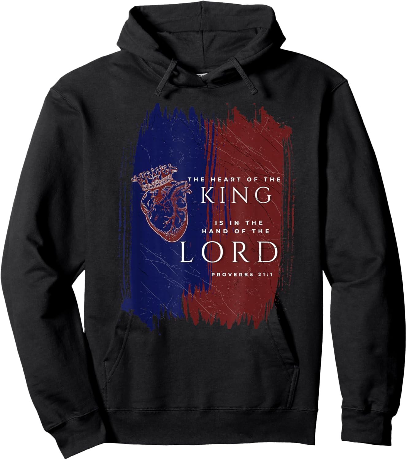 The Heart Of The King (Red, White & Blue) Hoodie - Hoodie | Black